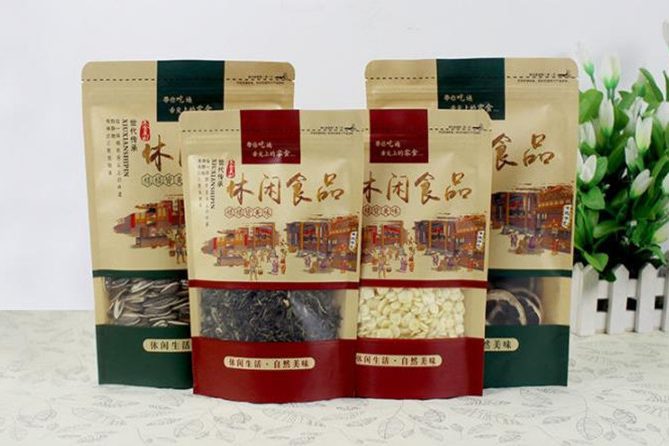 Printed window frosted kraft paper pouch (2)