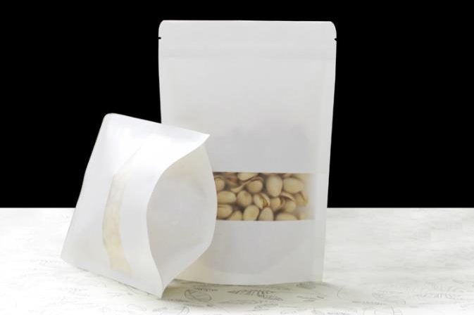 White kraft paper self-styled pouch (4)